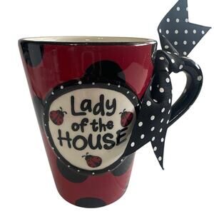This is a Burton + Burton "Lady Of the House" 13 oz.ladybug coffee mug Brand New